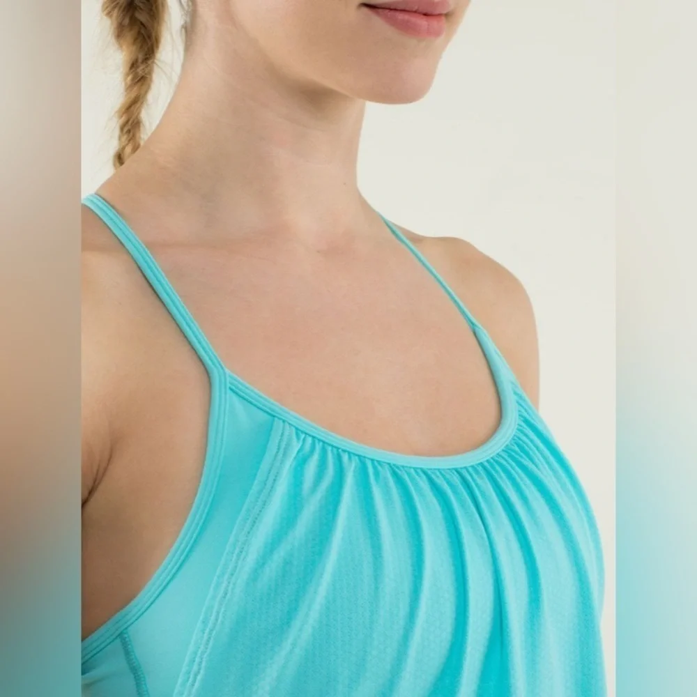 Lululemon Let It Loose No Limits Activewear 2 in 1 Bra Workout Tank Top Flowy